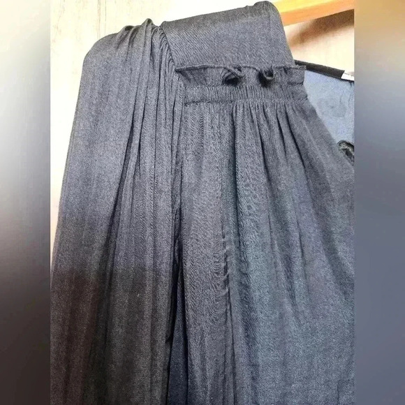 Rebecca Taylor The Neck Sateen Blouse Navy Blue Size Small Women’s - Picture 3 of 8